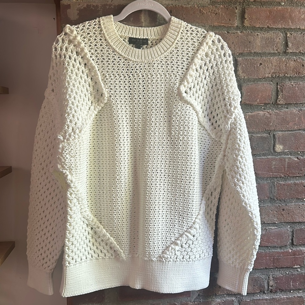 Rag & Bone • White Open Knit Sweater